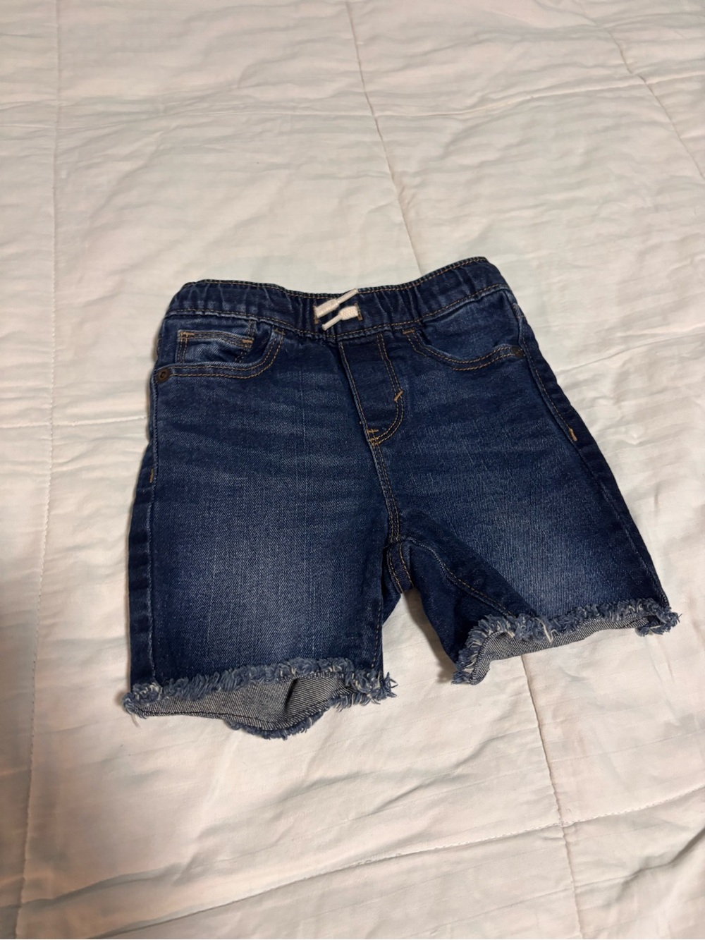 Old Navy Dark Blue Denim Frayed Hem Kids Shorts